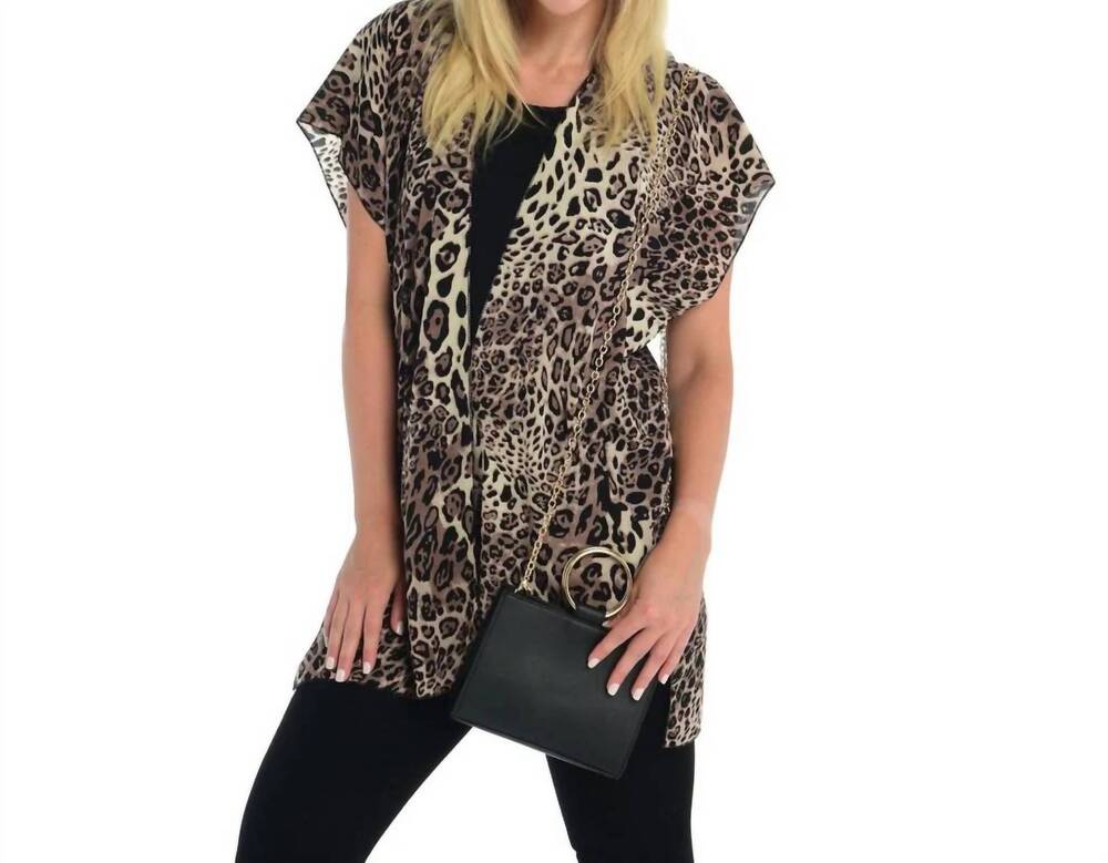 NEW KENDALL & JAMES women's printed cover-up kimono & fashion bag set in brown/b
